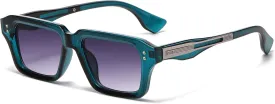 AIEYEZO Rectangle Sunglasses for Men Women Fashion Square Frame Sun Glasses 90??s Retro Designer Shades