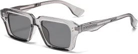 AIEYEZO Rectangle Sunglasses for Men Women Fashion Square Frame Sun Glasses 90??s Retro Designer Shades