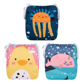 ALVABABY Large Cloth Swim Diaper 3pcs Baby/Toddler/Infant Snap Reusable Adjustable Swimming Diaper Baby Boy and Girl 3ZSWY28
