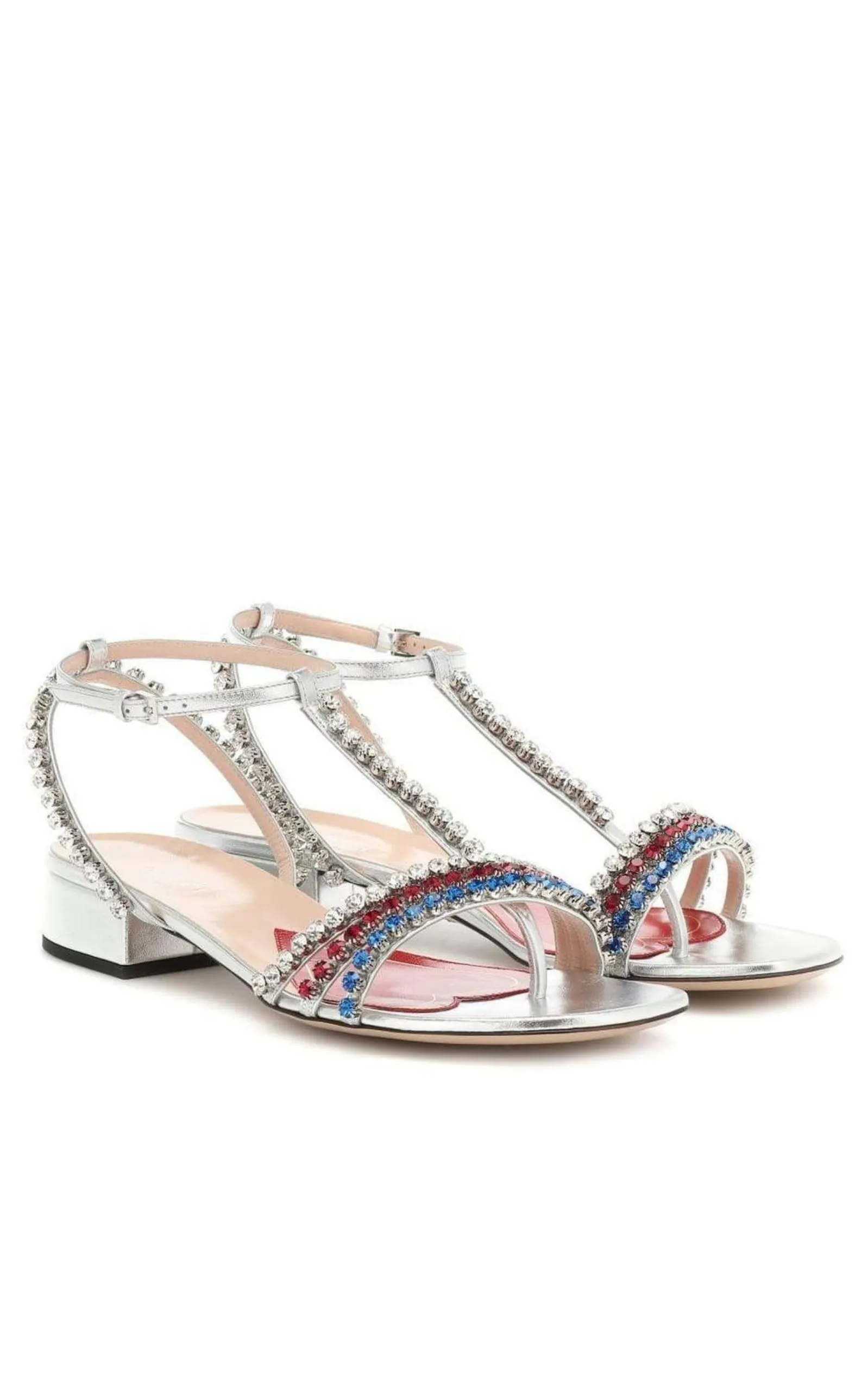 Bertie Embellished Metallic Leather Sandals