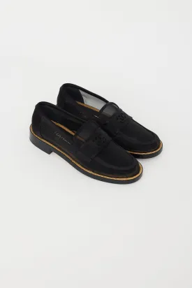 Black Mesh & Bead CC Logo Loafer
