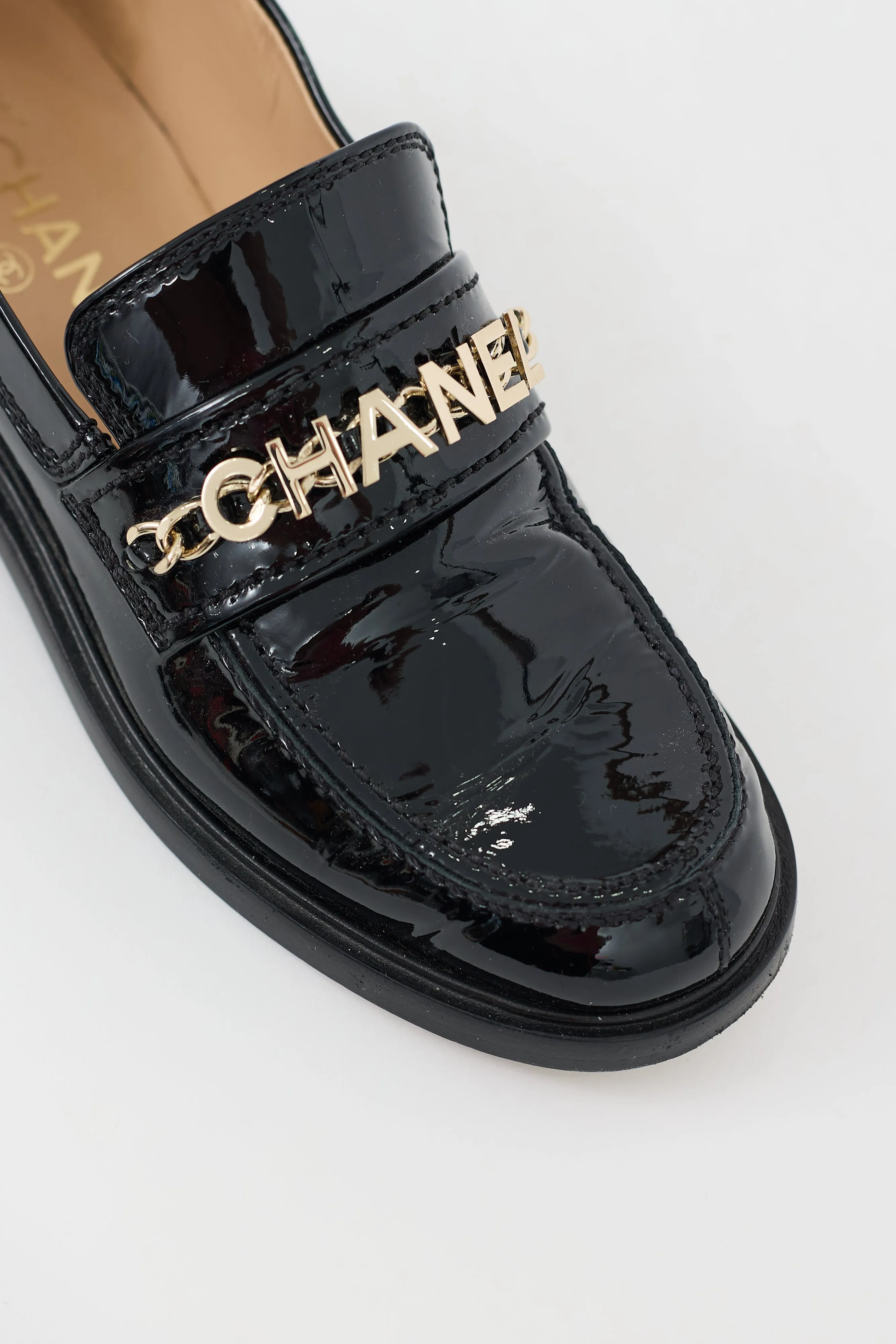 Black Patent Leather Logo Loafer