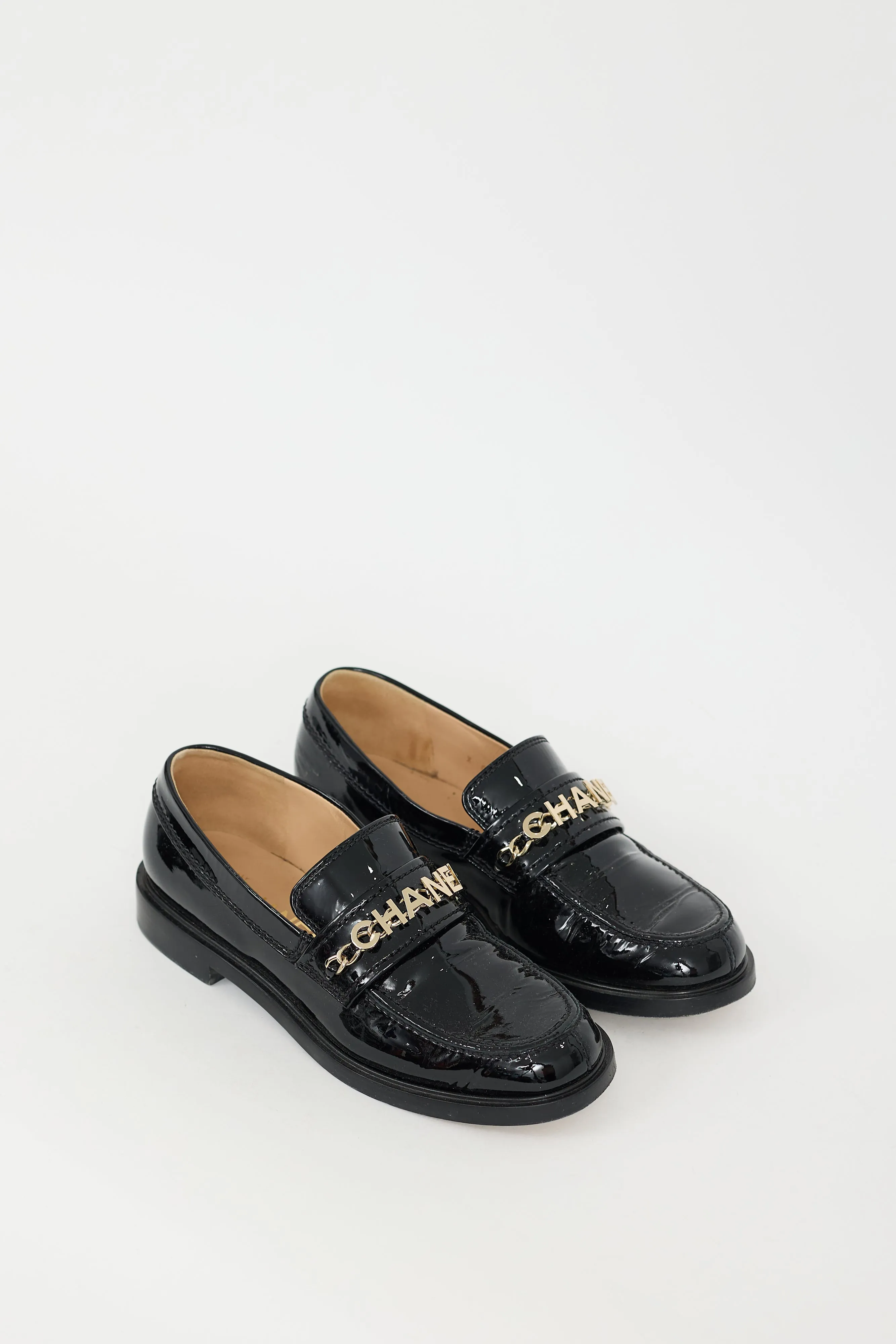 Black Patent Leather Logo Loafer