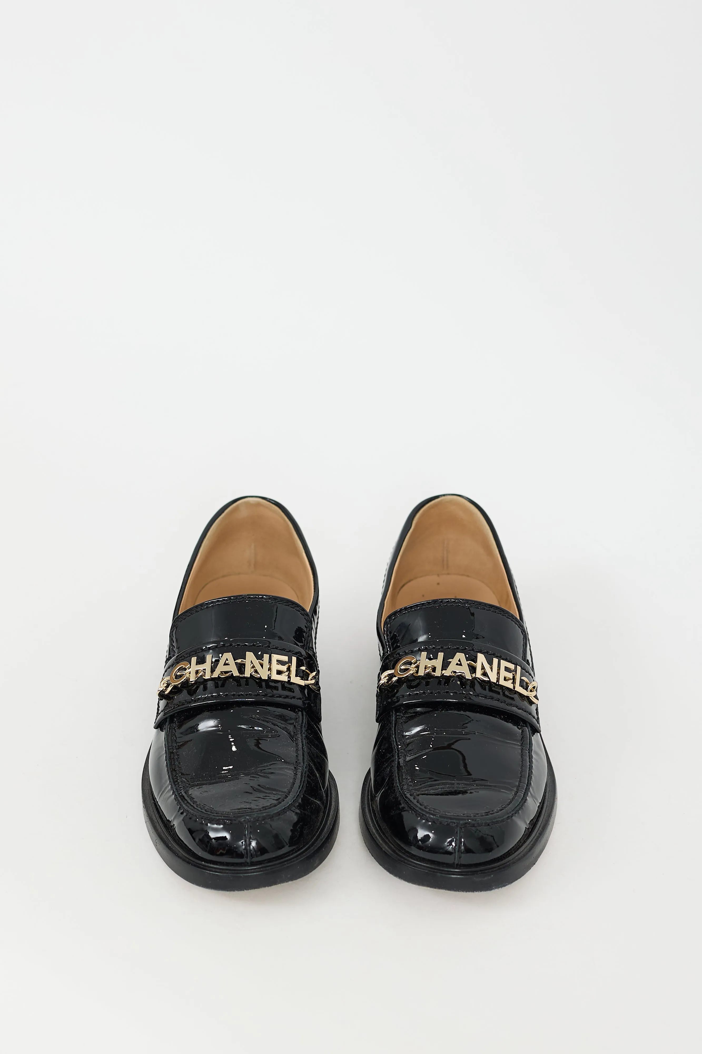 Black Patent Leather Logo Loafer