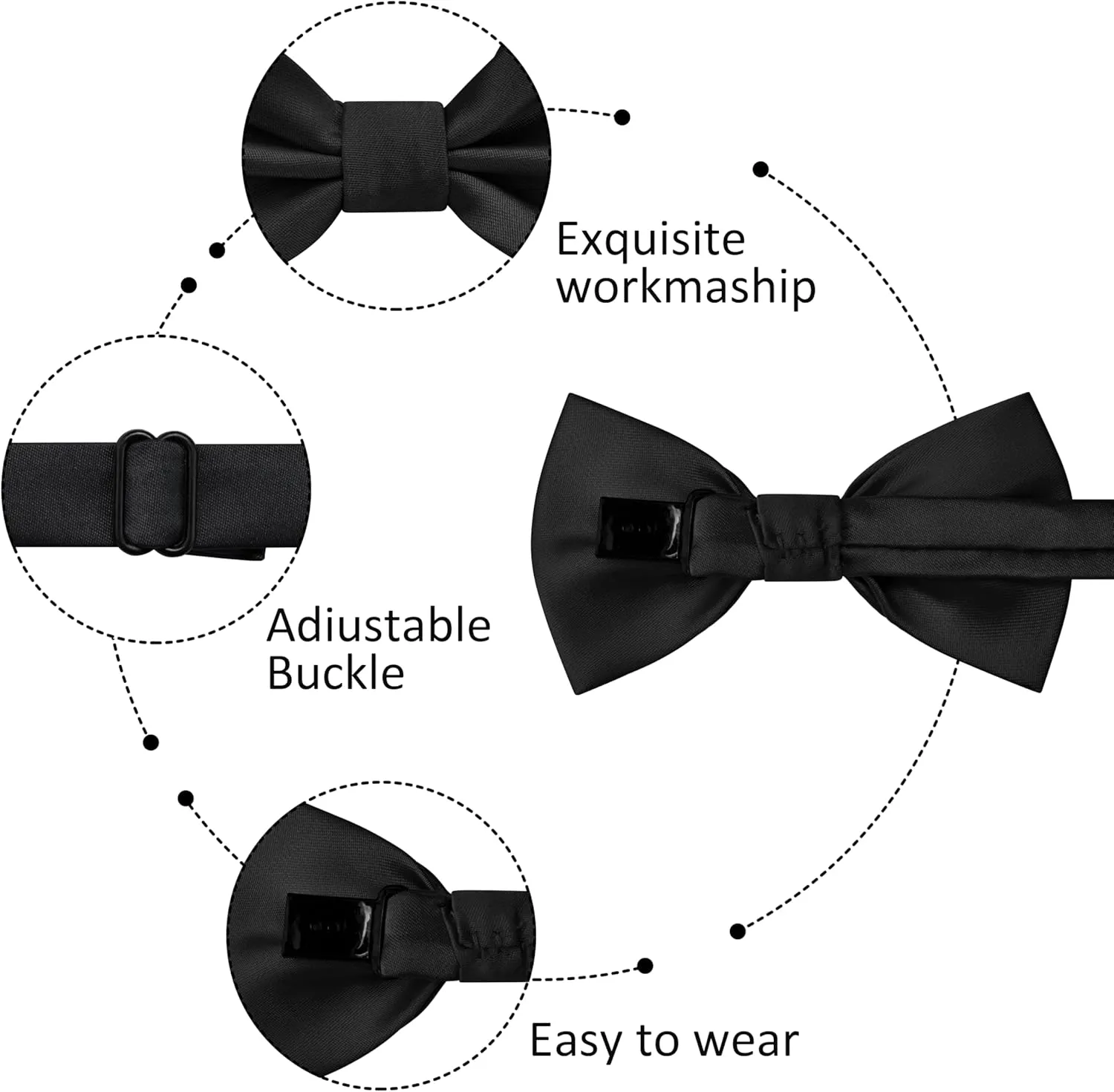 Branduce Bow Ties for Boys Pre Tied Toddler Bow Tie Adjustable Kids Bowties for Wedding Party
