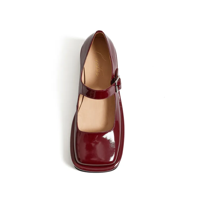 Camelia Mary Jane Handmade Retro Wide Square-Toe Lolita Shoes