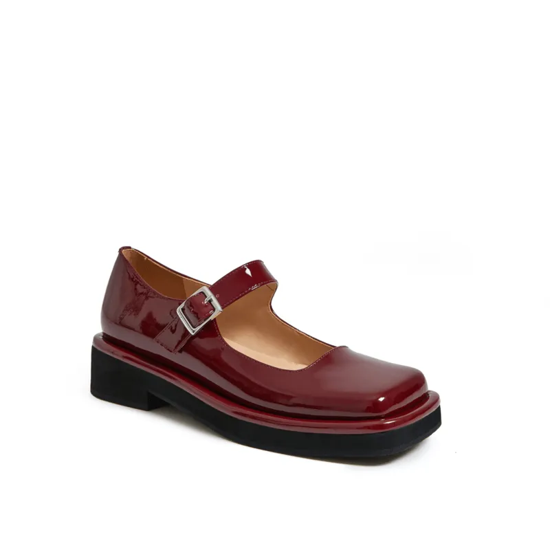 Camelia Mary Jane Handmade Retro Wide Square-Toe Lolita Shoes