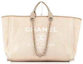 Chanel Beige Deauville Extra Large Tote Bag - Rare