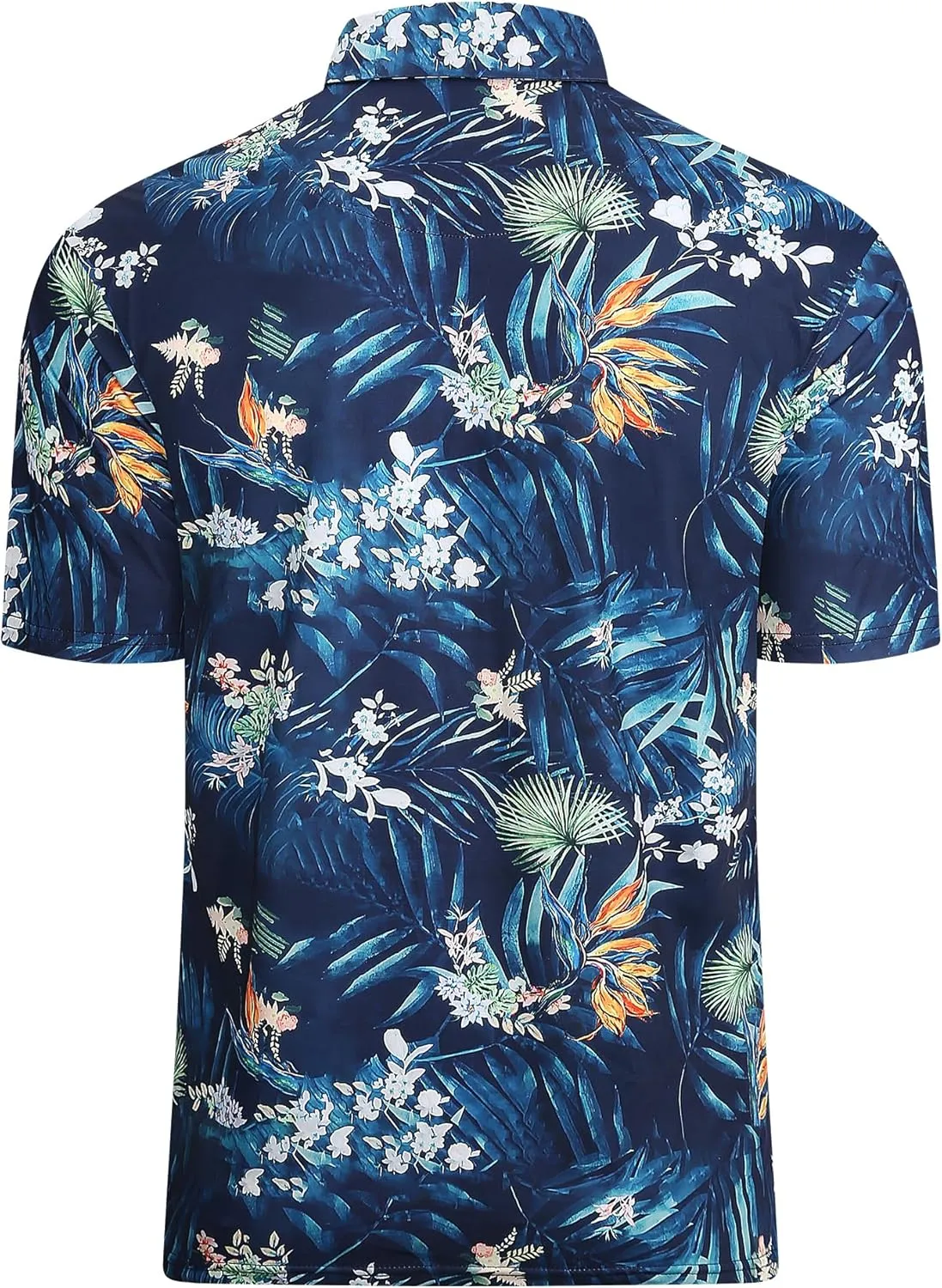 Damipow Mens Golf Shirts Dry Fit Polo Shirts Moisture Wicking Short Sleeve Hawaiian Polo Shirt
