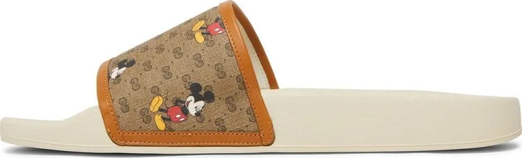 Disney x Gucci GG Slide Mickey Mouse Sandals, brown