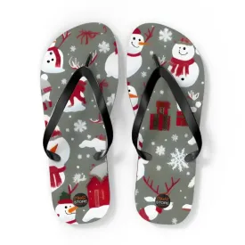 Festive Christmas Snowman Unisex Flip Flops