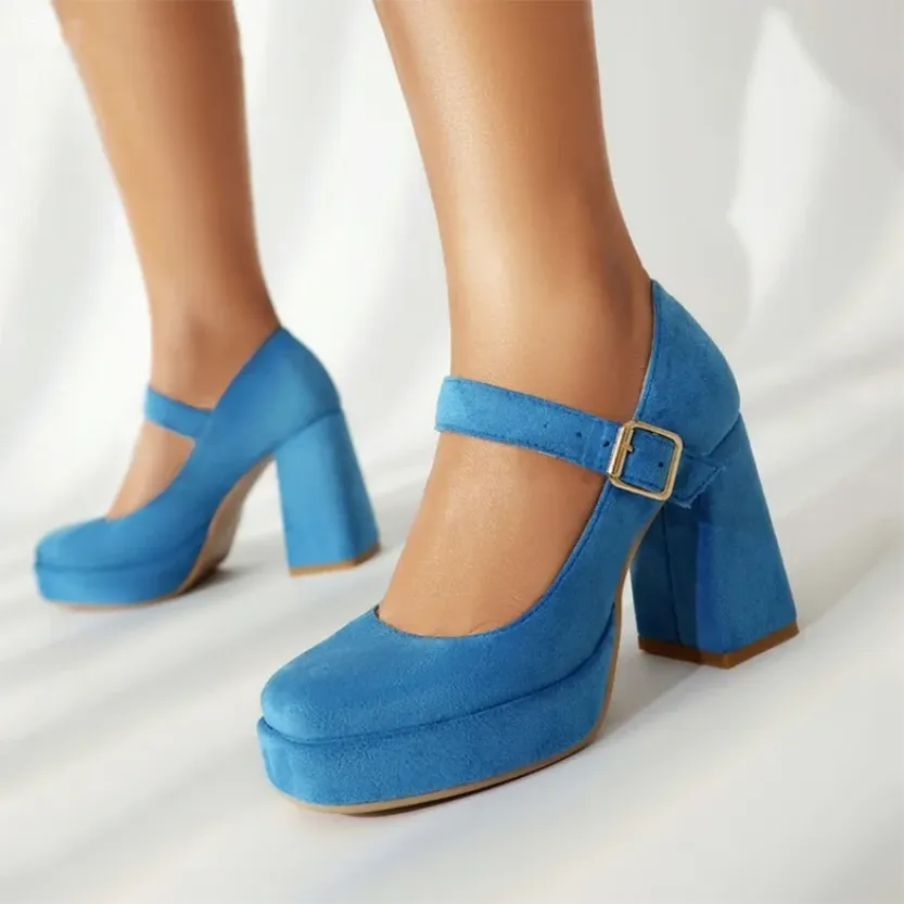 Funki Buys | Shoes | Women's Faux Suede Mary Jane Platforms