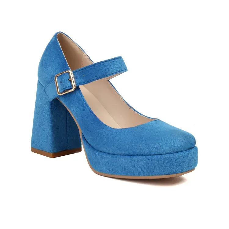 Funki Buys | Shoes | Women's Faux Suede Mary Jane Platforms