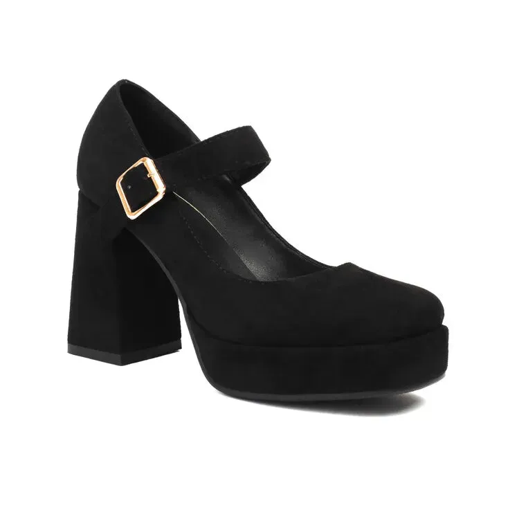 Funki Buys | Shoes | Women's Faux Suede Mary Jane Platforms