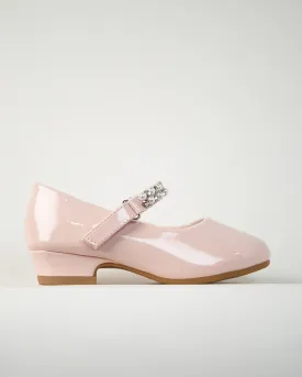 Girls Pearl and diamond strap Low Heel Mary Jane Dress Shoes