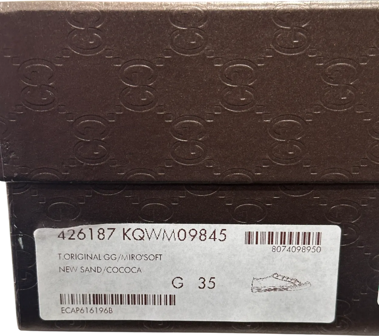 Gucci Brown GG Monogram Supreme Low Trainer UK 2 EU 35 👠