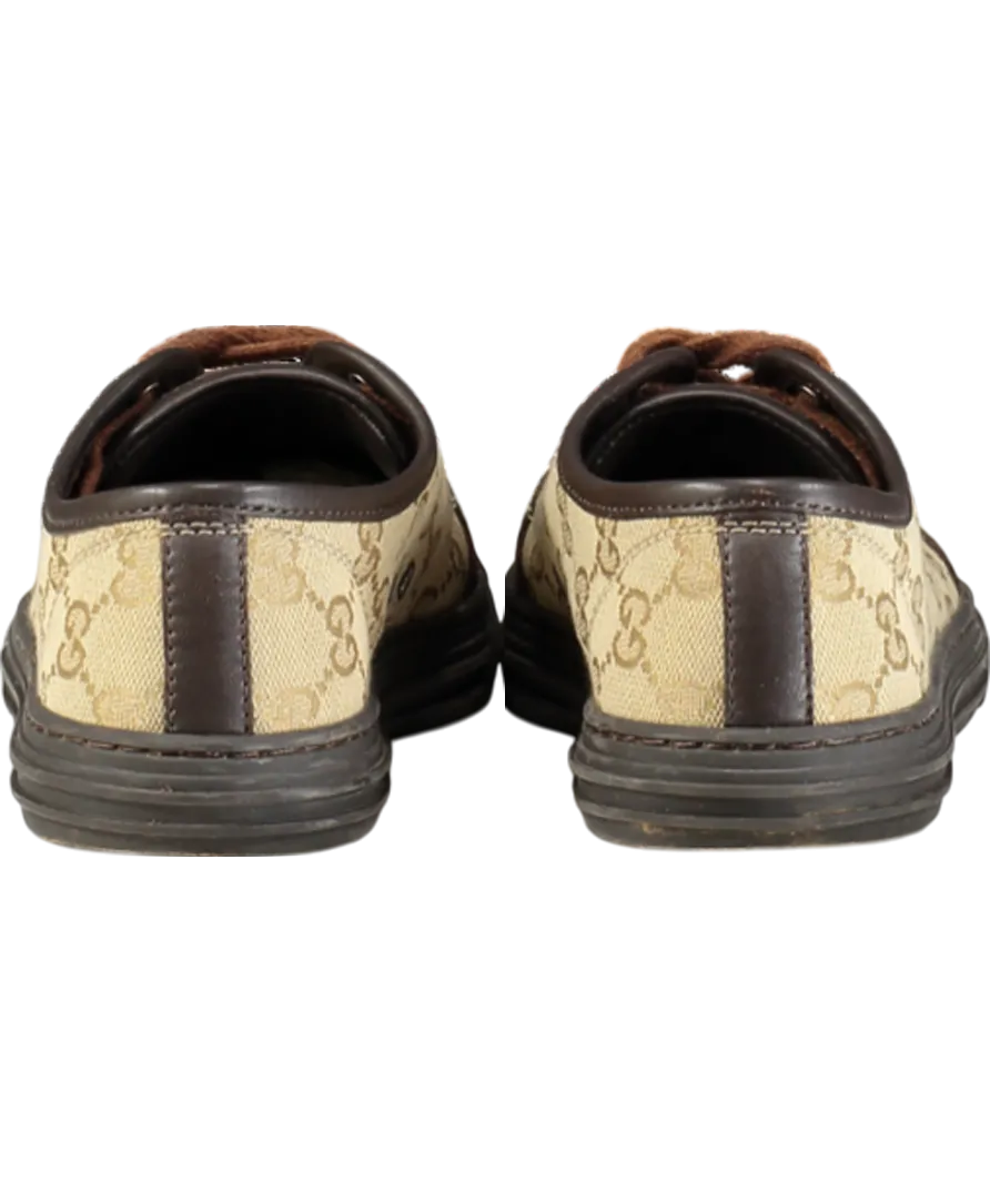 Gucci Brown GG Monogram Supreme Low Trainer UK 2 EU 35 👠