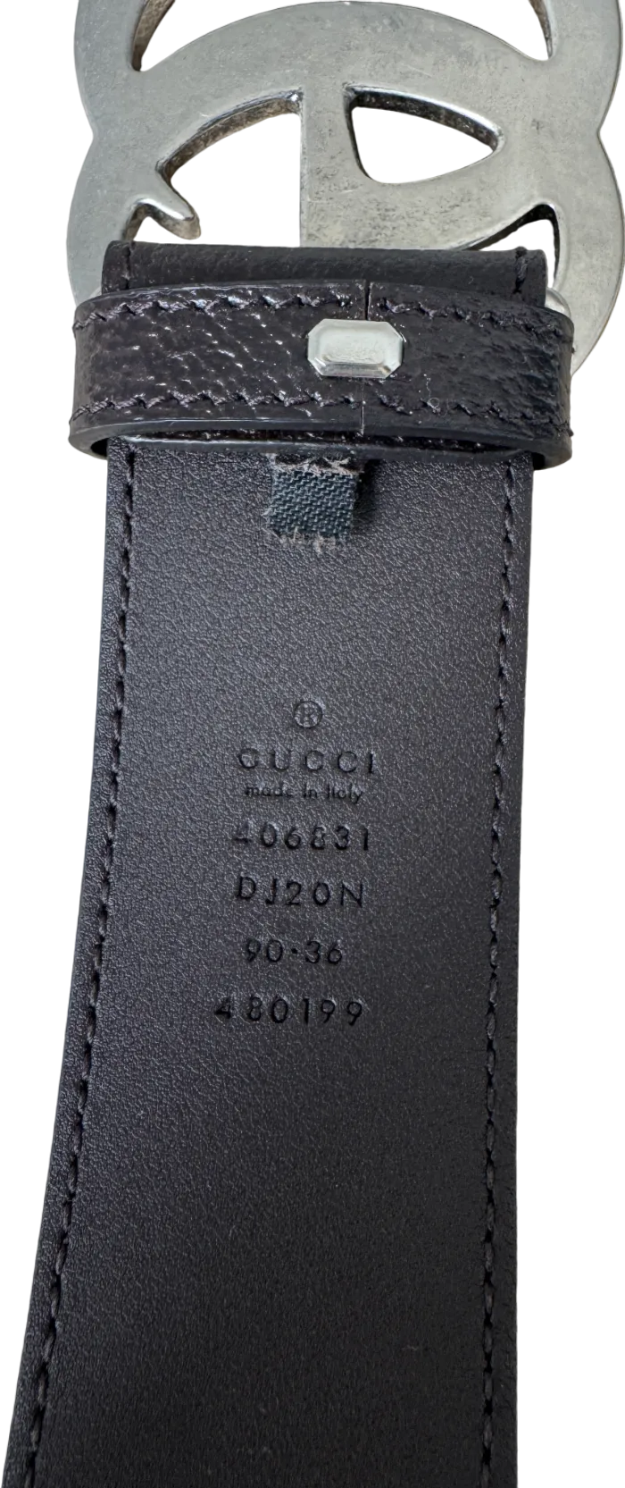 Gucci Dark Brown Leather GG Marmont Wide Belt Sz 90cm/36" W30