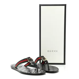 GUCCI Nylon Guccissima Web Thong Sandals