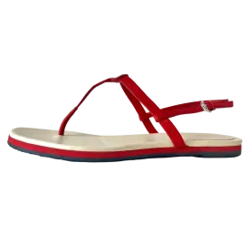 Gucci Red Leather Ankle Strap Sandals