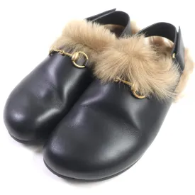 GUCCI Sandals 473493 leather black Horsebit