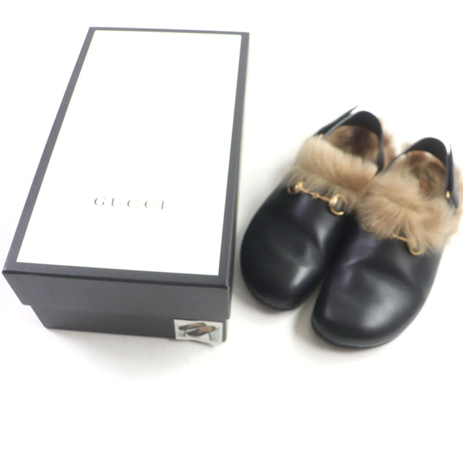 GUCCI Sandals 473493 leather black Horsebit