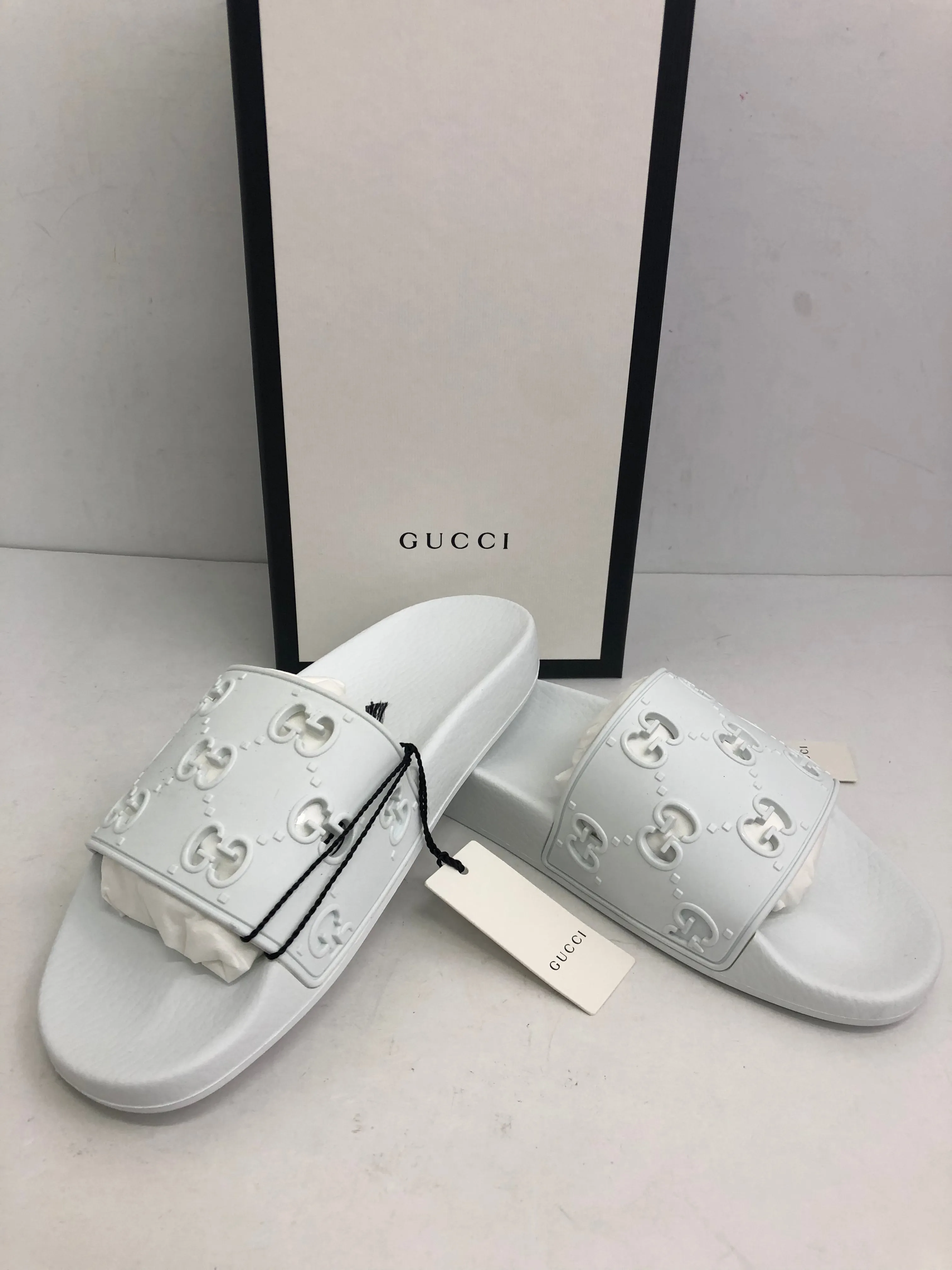 Gucci Women's Great White Rubber GG Sandals  Size 35 - 40