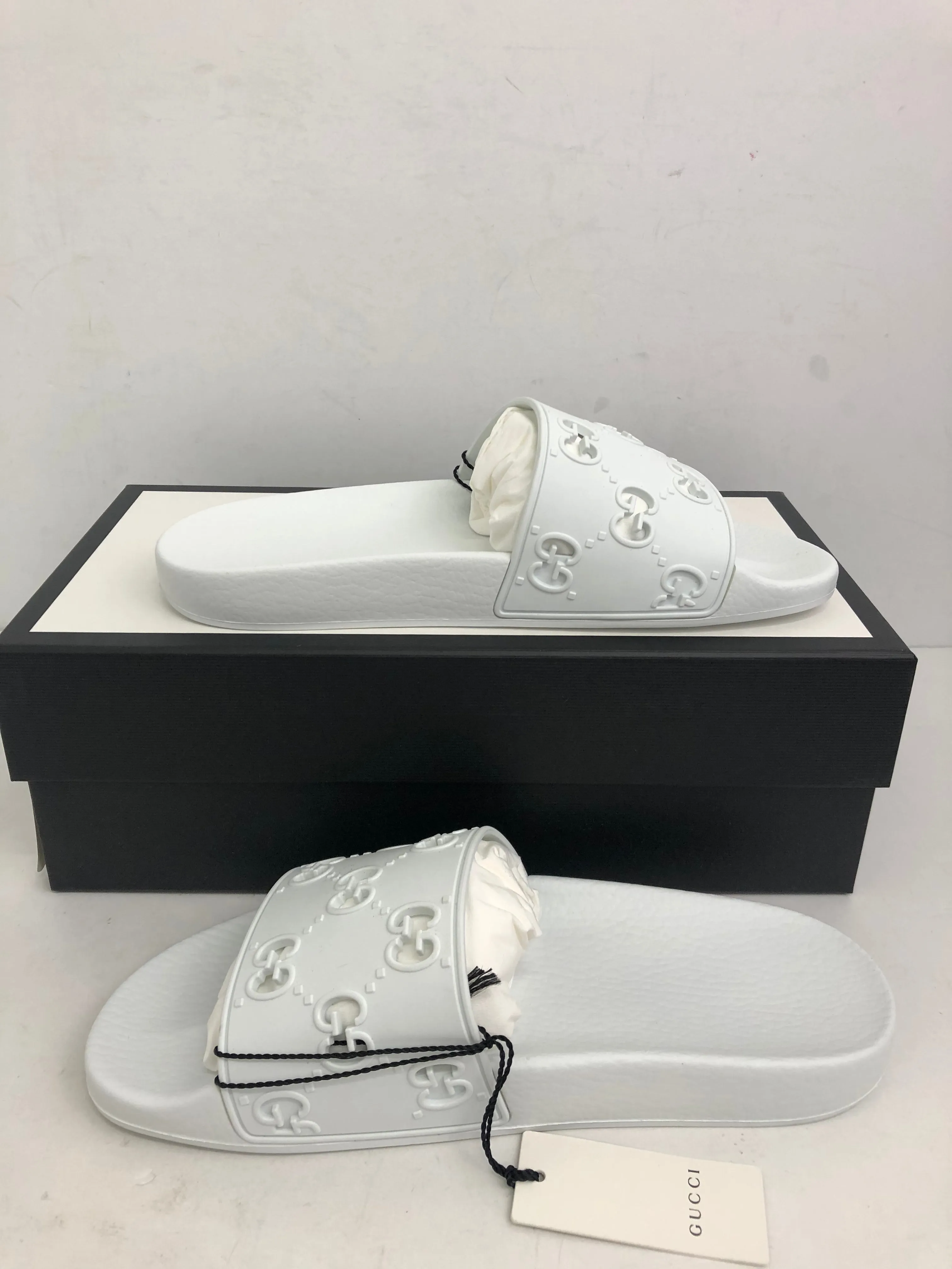 Gucci Women's Great White Rubber GG Sandals  Size 35 - 40