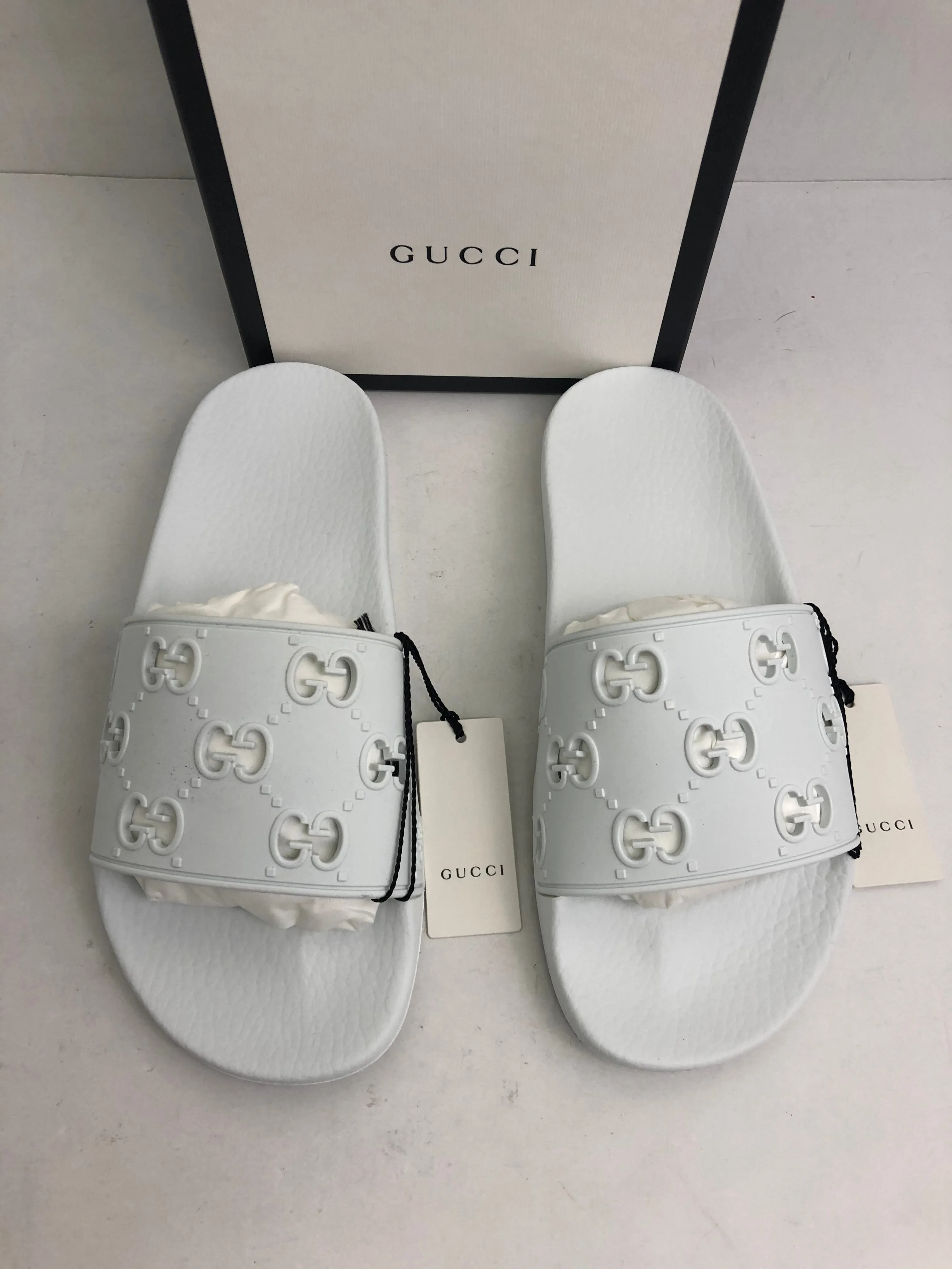 Gucci Women's Great White Rubber GG Sandals  Size 35 - 40