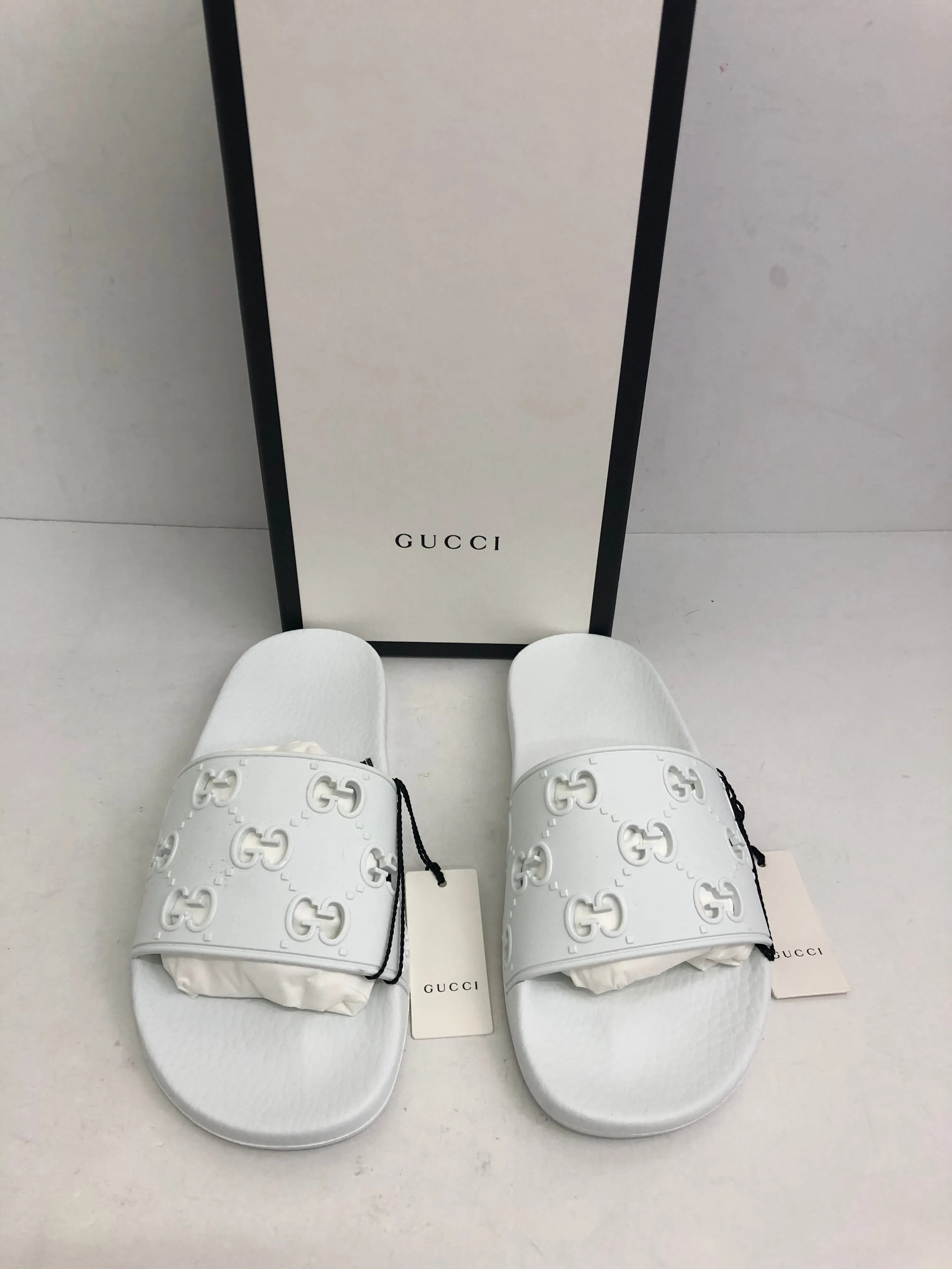 Gucci Women's Great White Rubber GG Sandals  Size 35 - 40