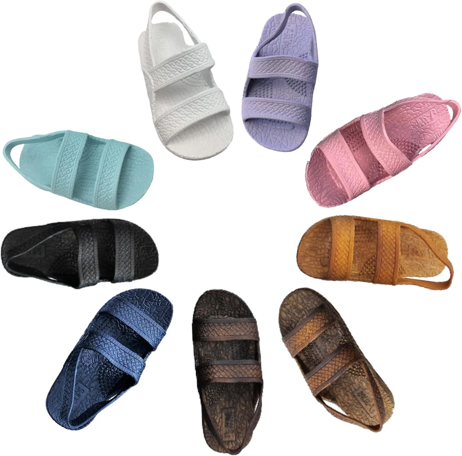 J-Slips Toddler Sandals with Back Strap - Comfortable Boys and Girls Jesus Jandals for Beach and Summer - Waterproof Hawaiian Slides in 12 Colors, Sandalias