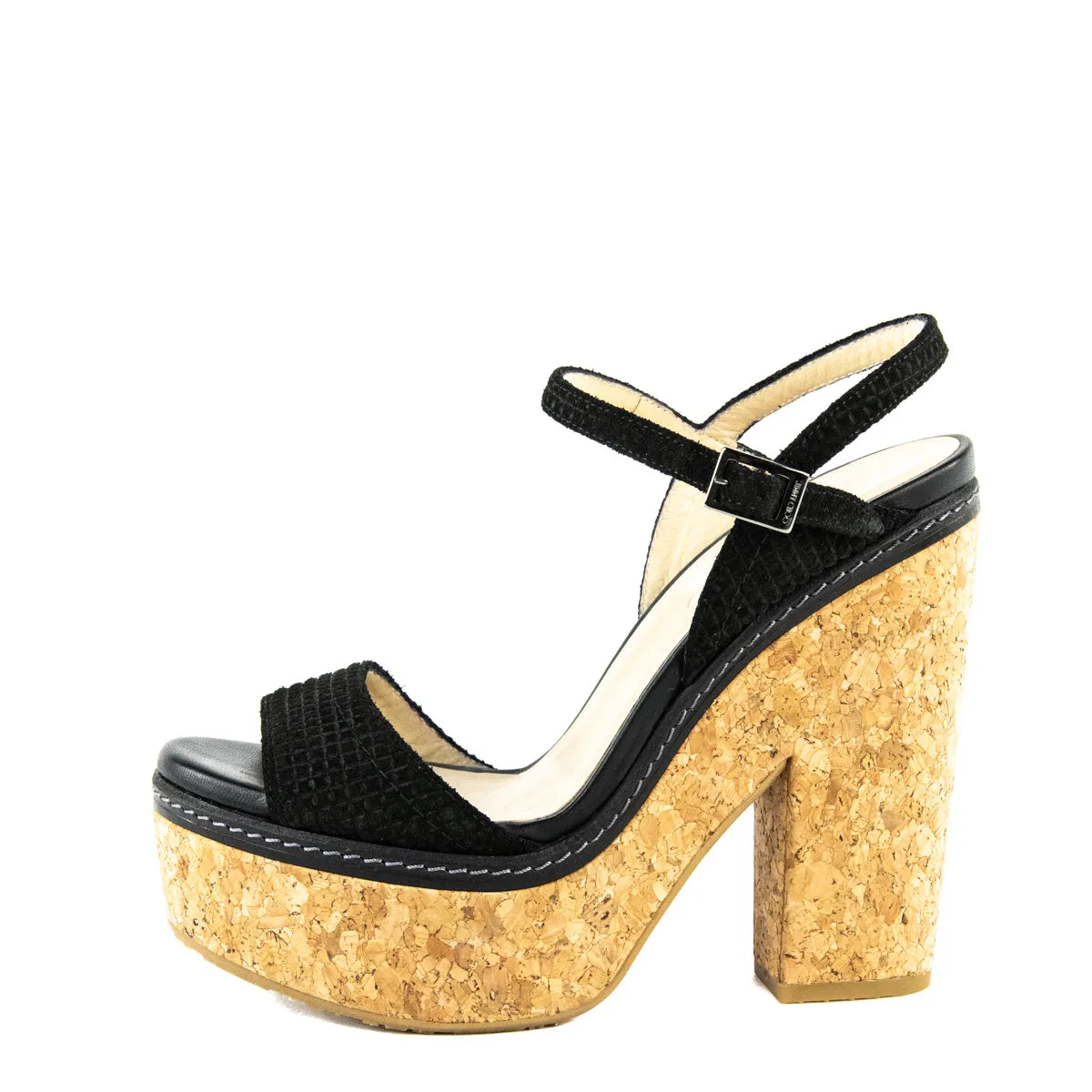 Jimmy Choo Black Cork Naylor Wedge Platform Sandals Size US 9 | EU 39