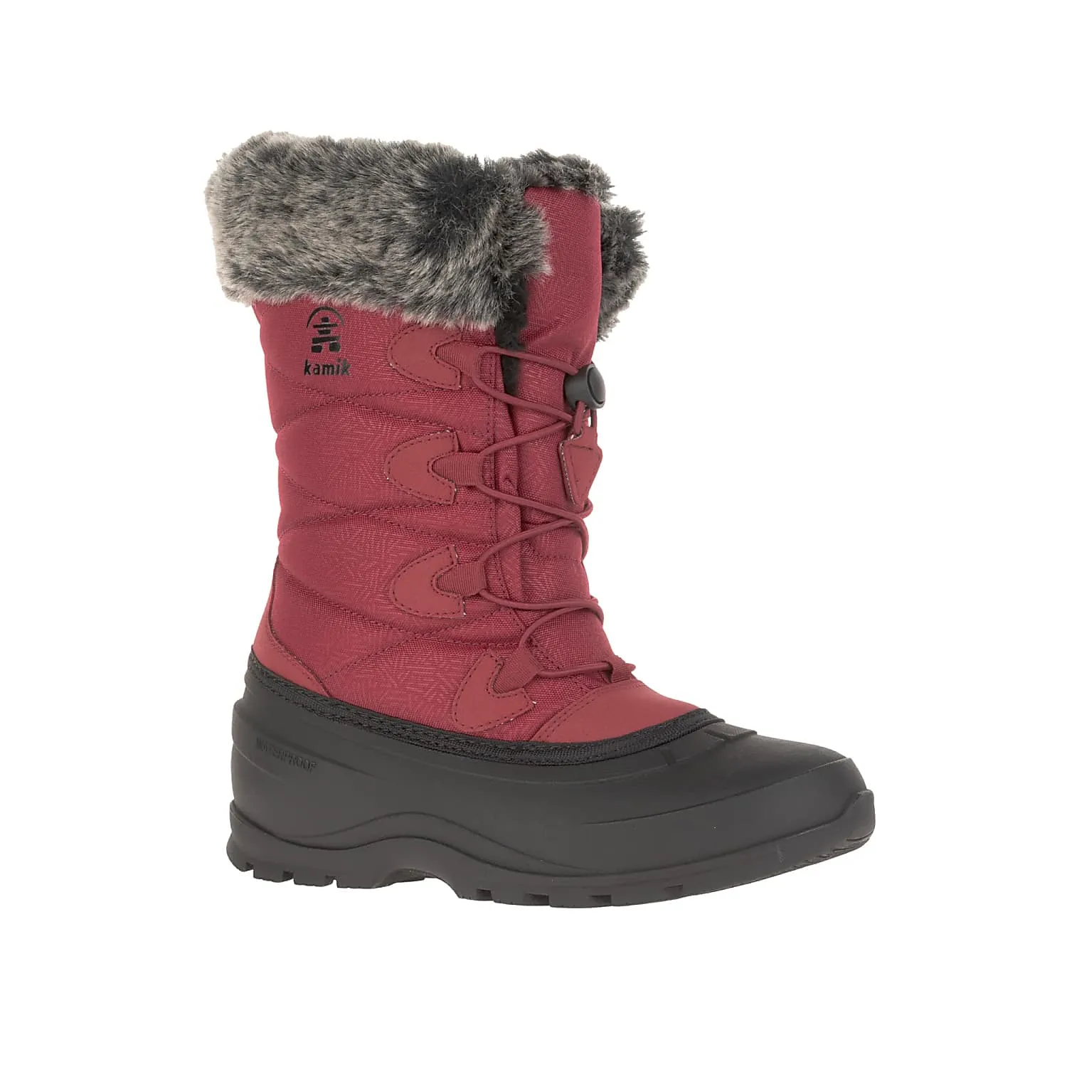 KAMIK MOMENTUM-3 Snow Seam-Sealed Waterproof Plush Faux-Fur Collar Boots RED