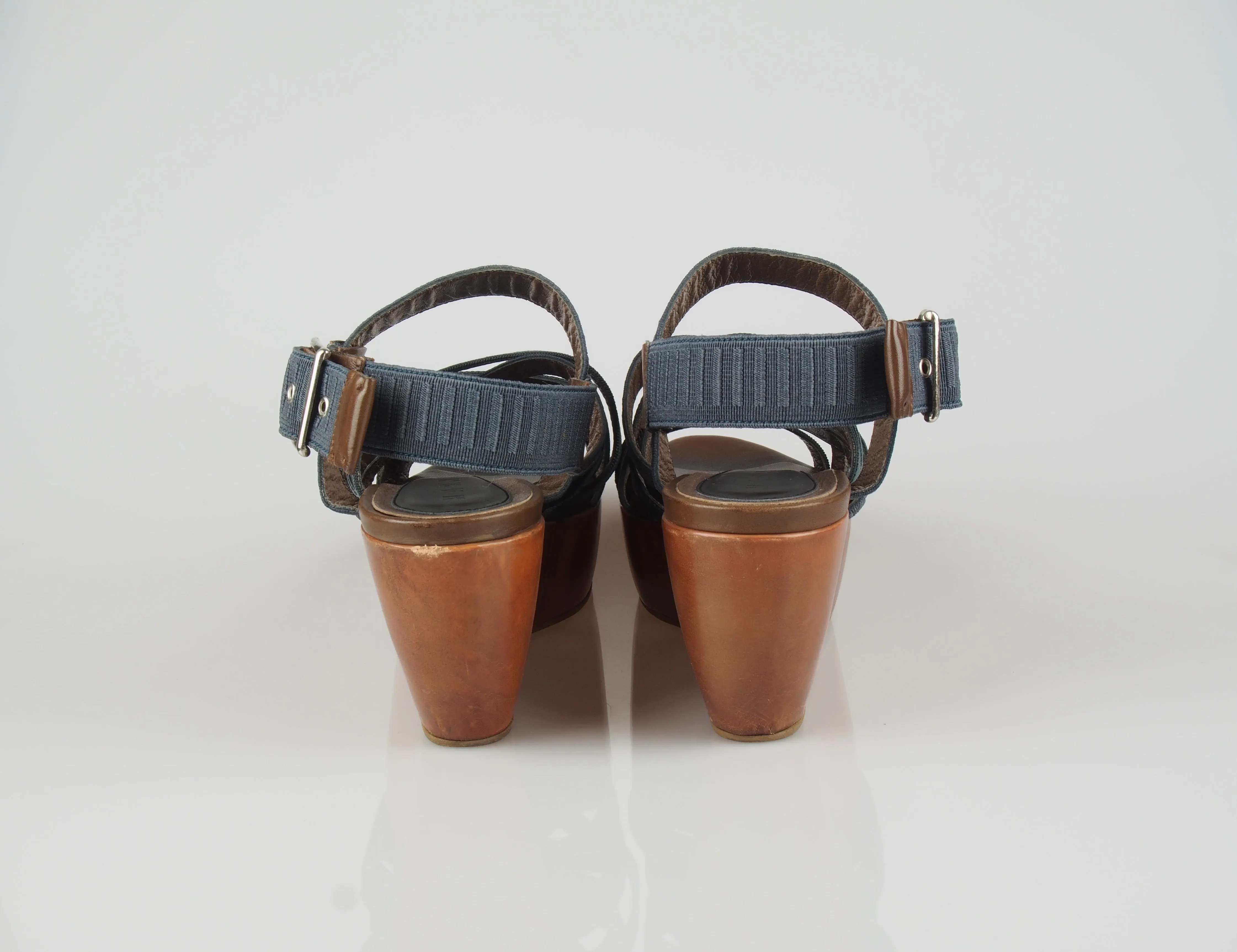 Leather and canvas platforms