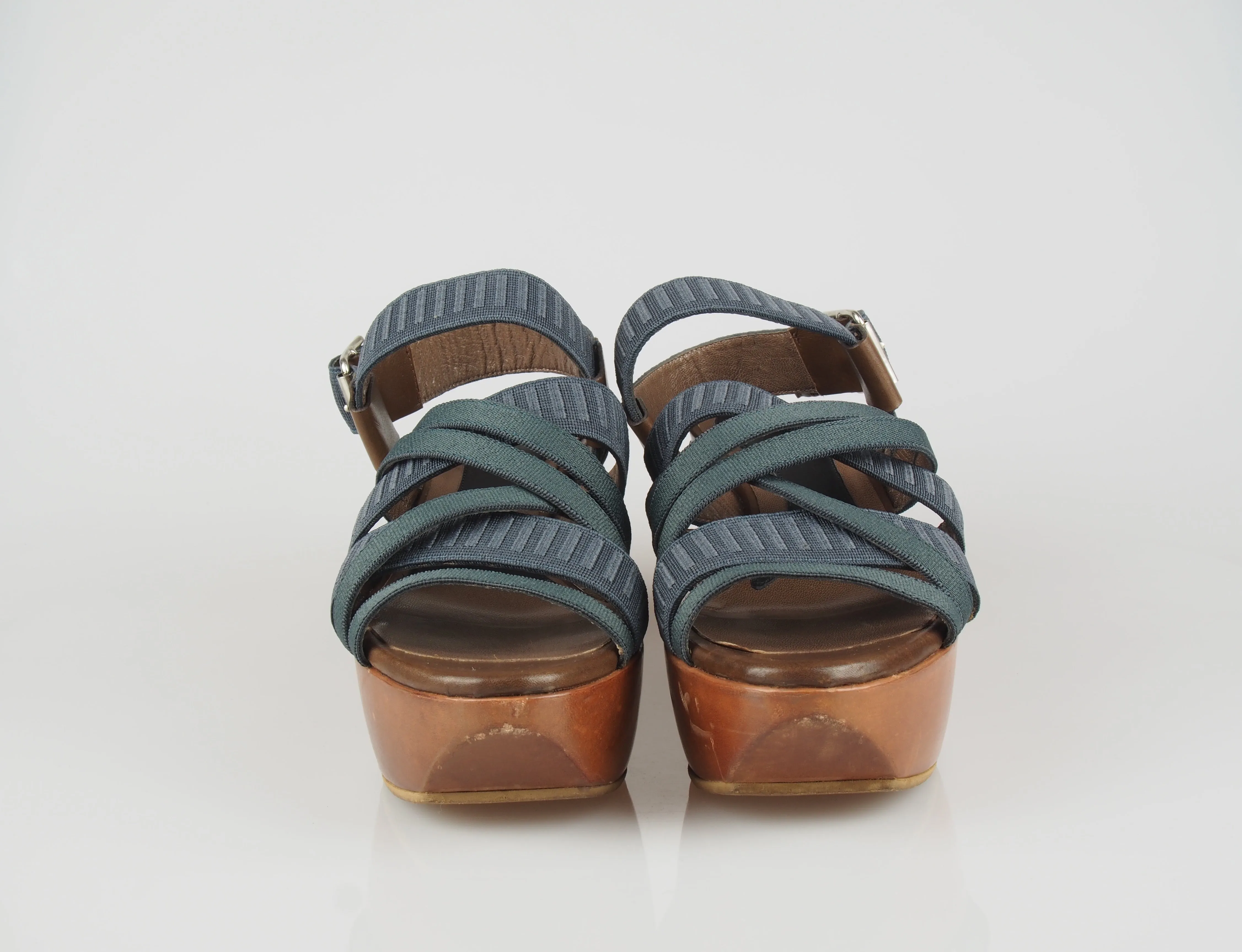 Leather and canvas platforms