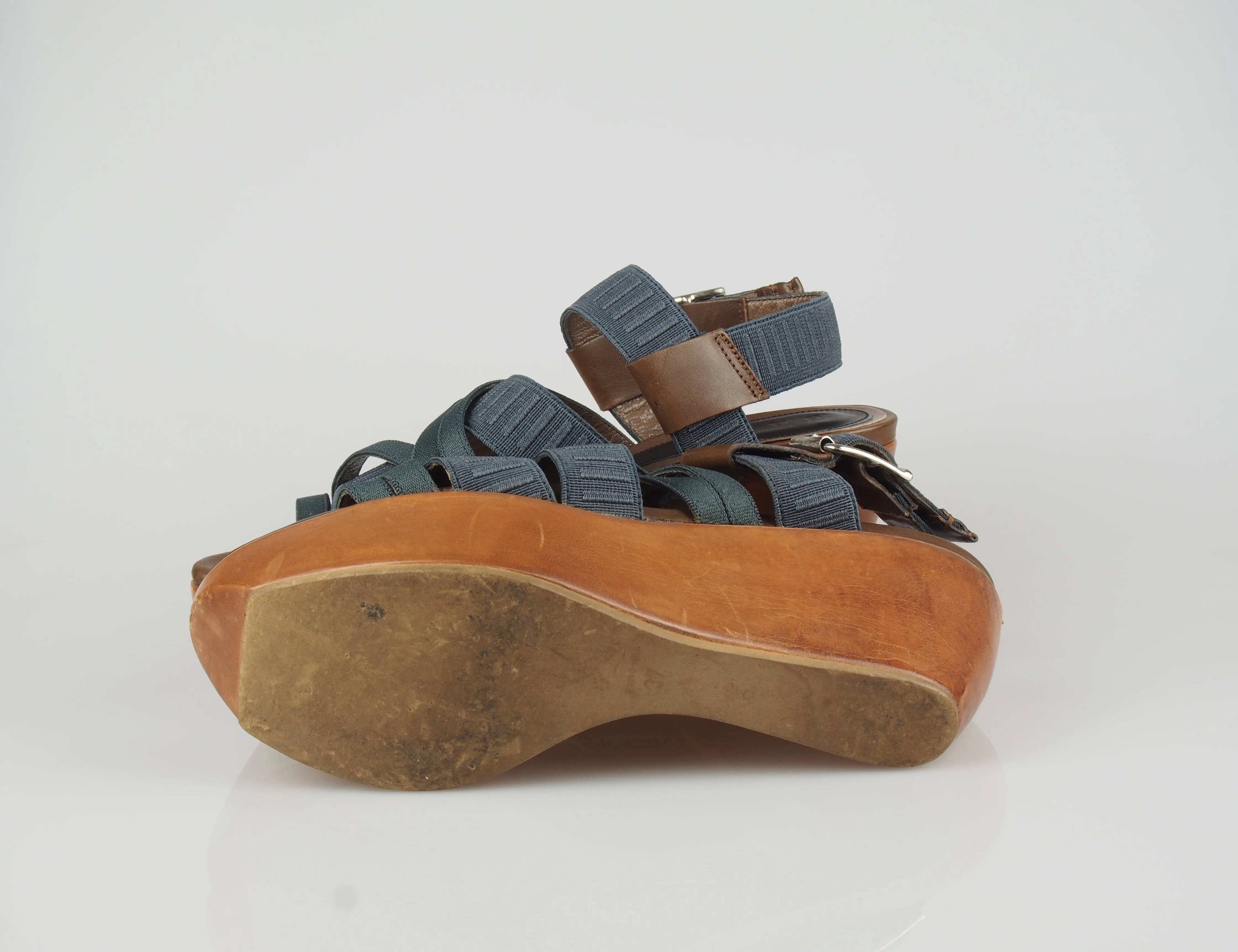 Leather and canvas platforms
