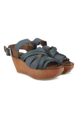 Leather and canvas platforms