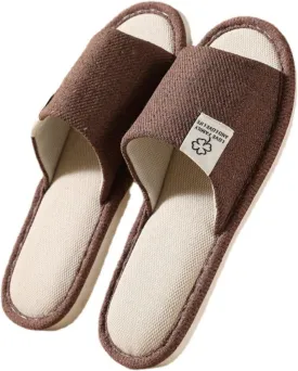 Linen Slippers Disposable Slippers for Guests Bulk Pack for Hotel Shoeless Home Non-slip Silence