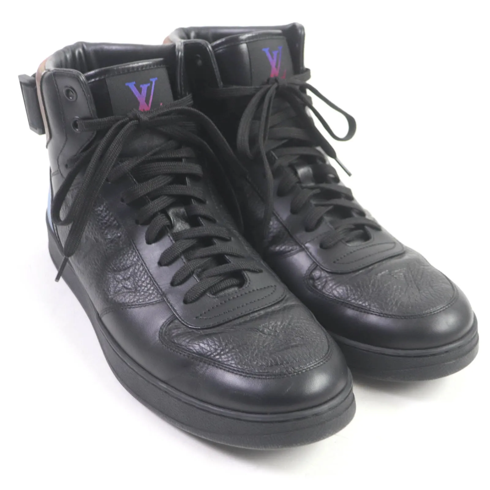 LOUIS VUITTON High cut sneakers Main: Leather black mens 8 Used