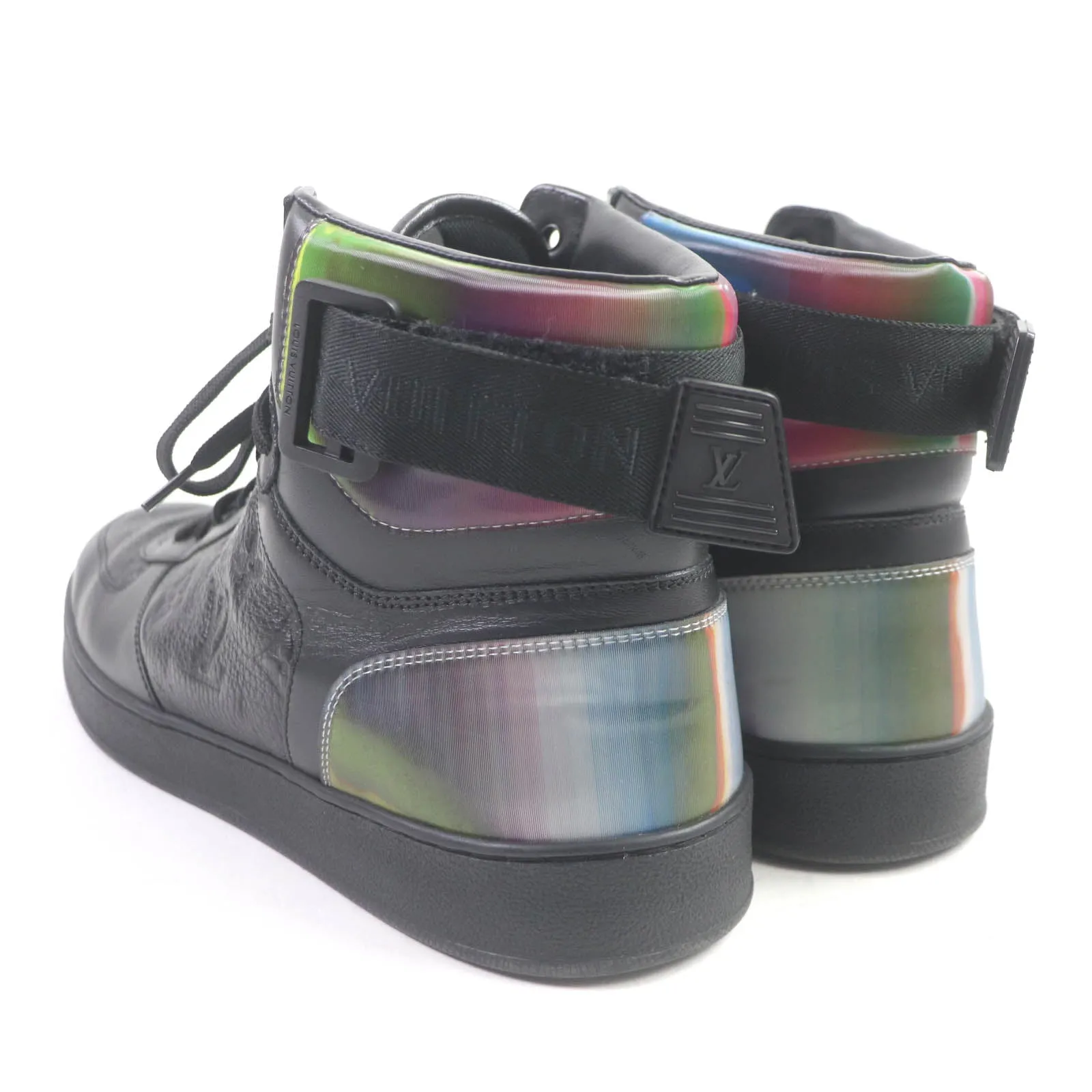LOUIS VUITTON High cut sneakers Main: Leather black mens 8 Used