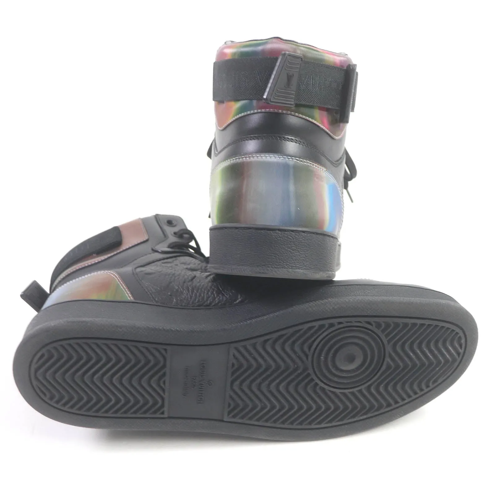LOUIS VUITTON High cut sneakers Main: Leather black mens 8 Used