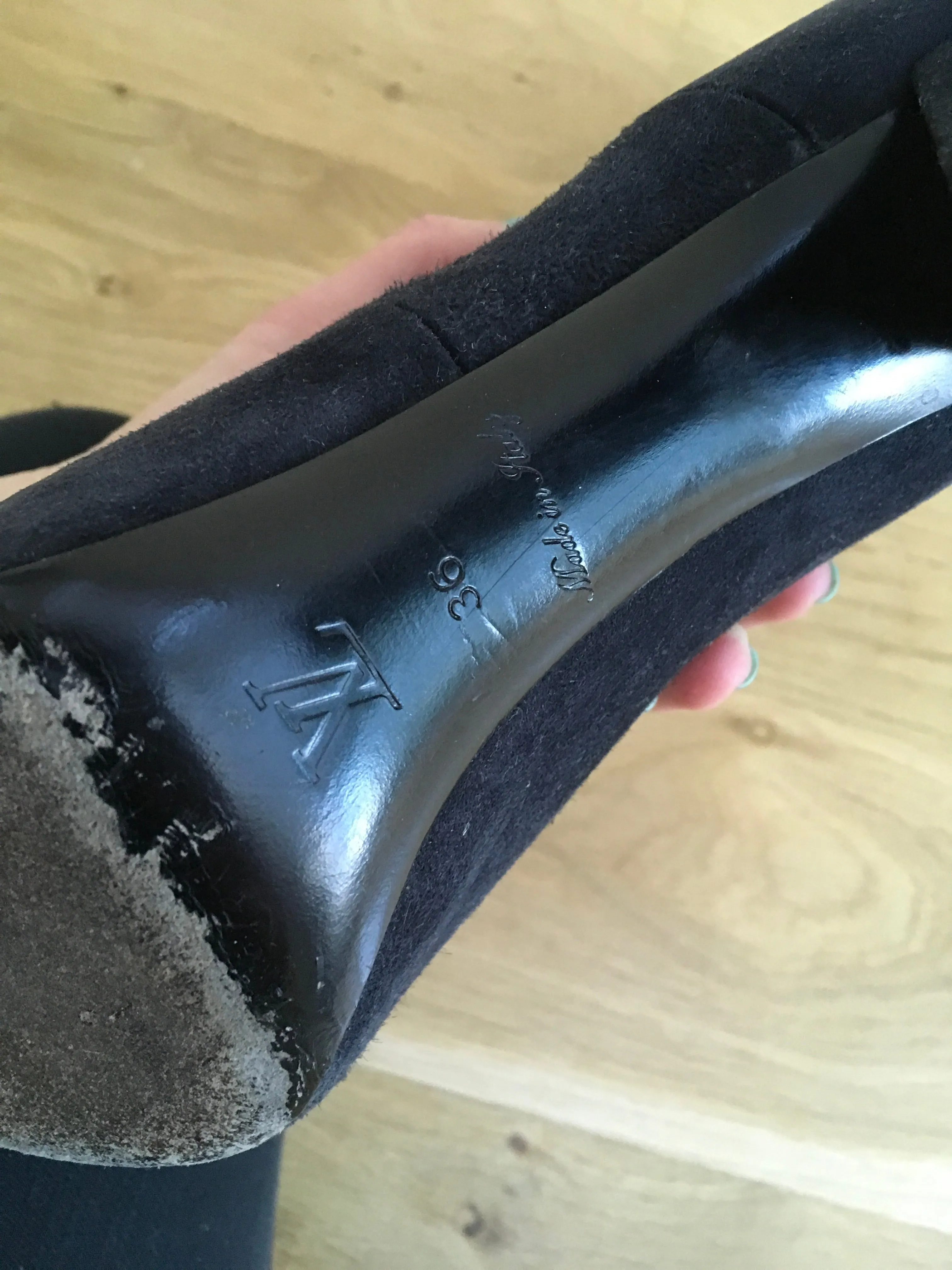 LOUIS VUITTON platform boots Fairy line suede navy blue ladies