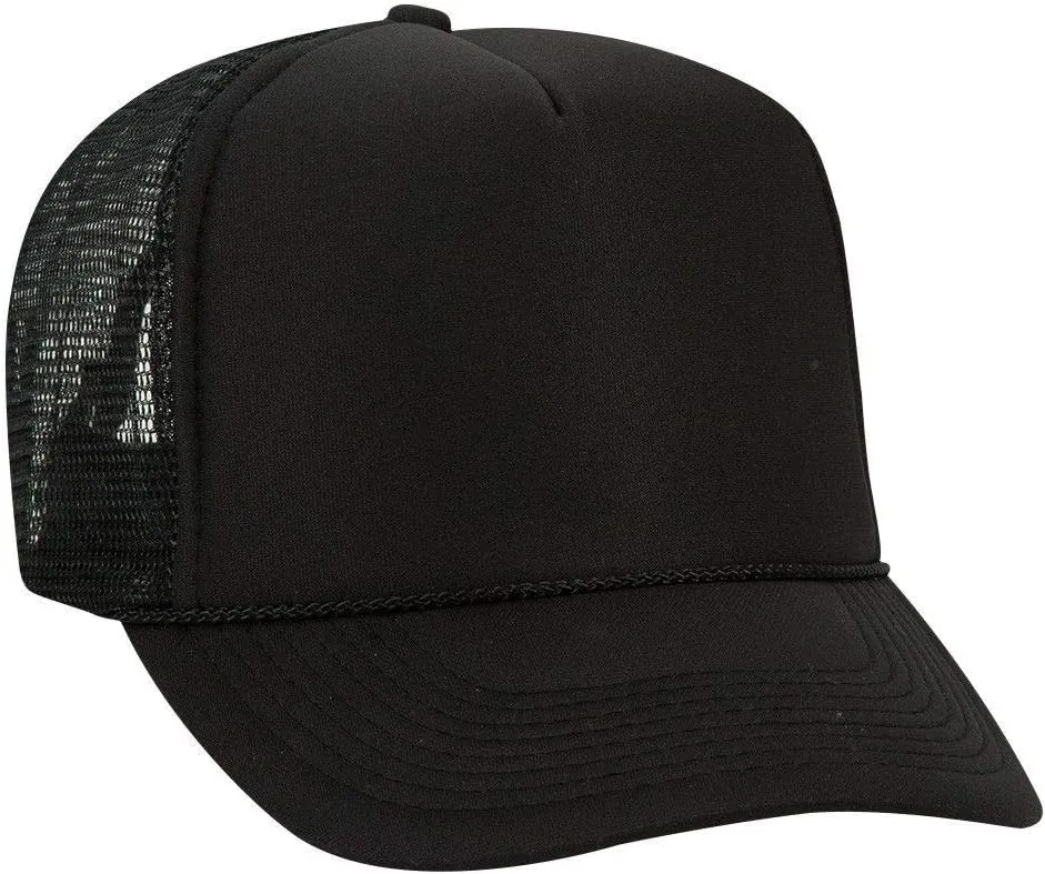 OTTO Polyester Foam Front 5 Panel High Crown Mesh Back Trucker Hat