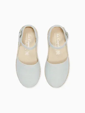Pale Blue Olivia Canvas Girl Espadrille