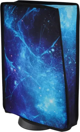 PlayVital Dust Cover for ps5, Soft Neat Lining Dust Guard for ps5 Console, Anti Scratch Waterproof Cover Sleeve for ps5 Console Digital Edition & Disc Edition - Blue Nebula