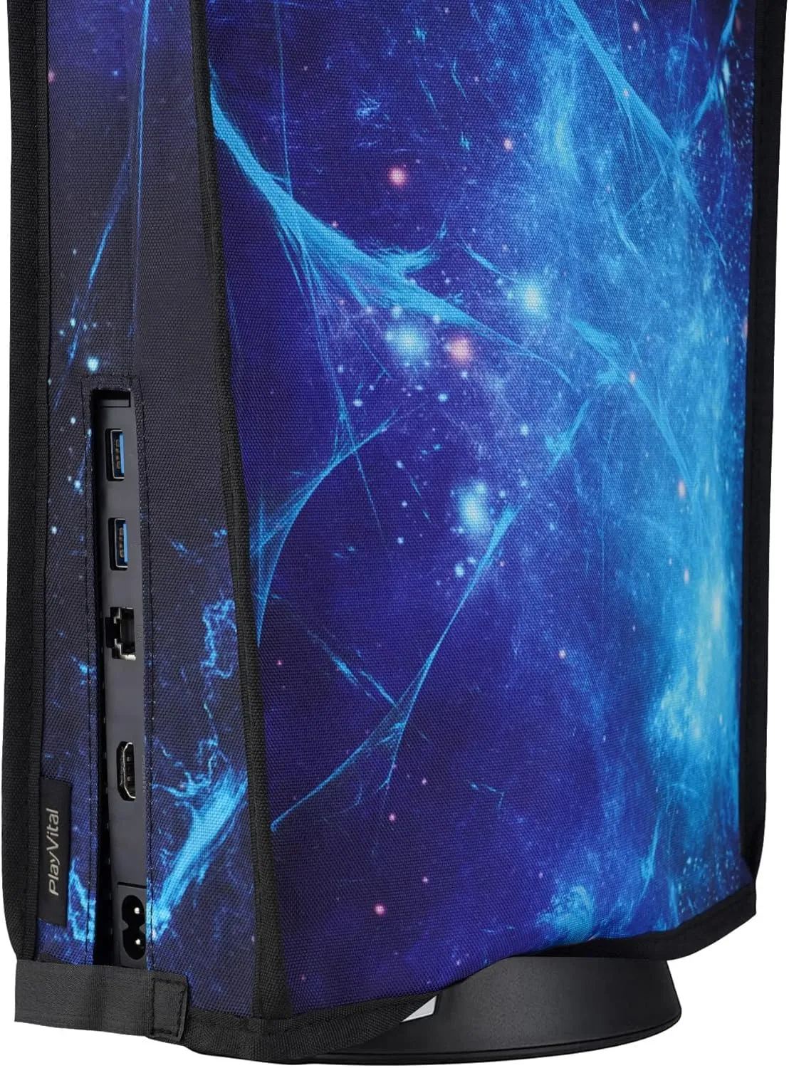 PlayVital Dust Cover for ps5, Soft Neat Lining Dust Guard for ps5 Console, Anti Scratch Waterproof Cover Sleeve for ps5 Console Digital Edition & Disc Edition - Blue Nebula