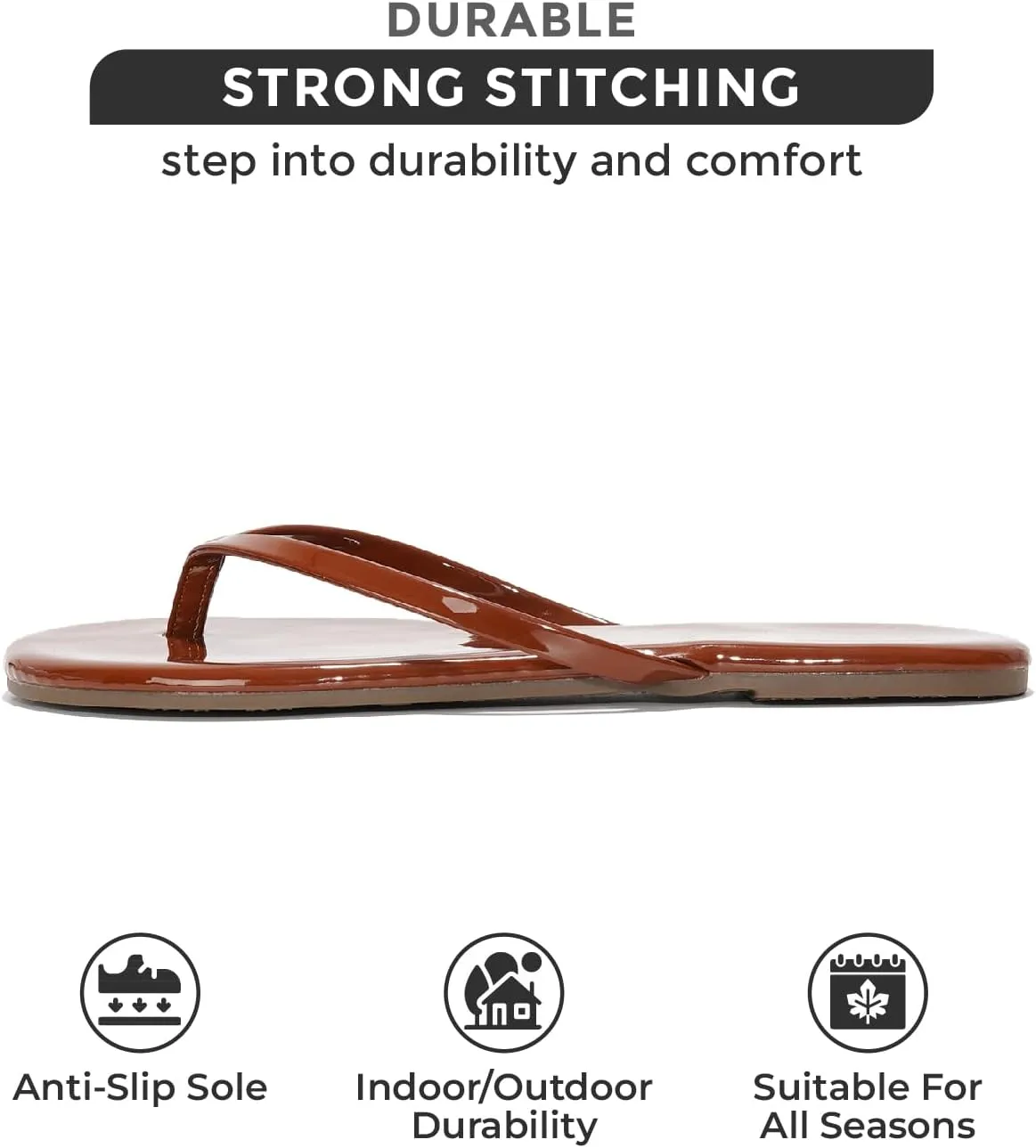 Project Cloud Flip Flops for Women - Memory Foam Flats Summer Sandals for Women 2025 - Vegan Leather Lightweight Womens Sandals Summer Beach Essentials Slides