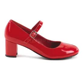 Red Block Heel mary Jane Shoes