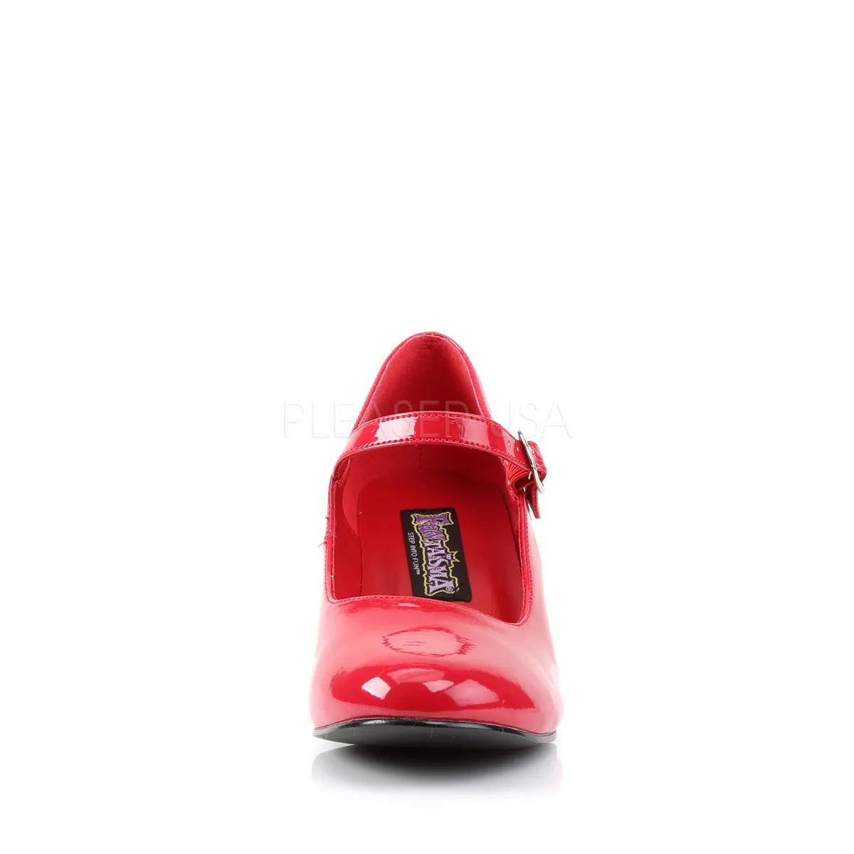 Red Block Heel mary Jane Shoes