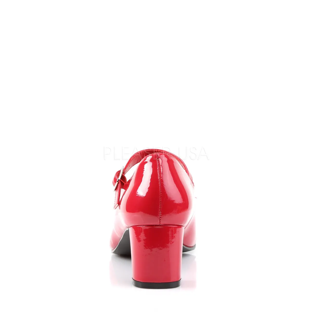 Red Block Heel mary Jane Shoes